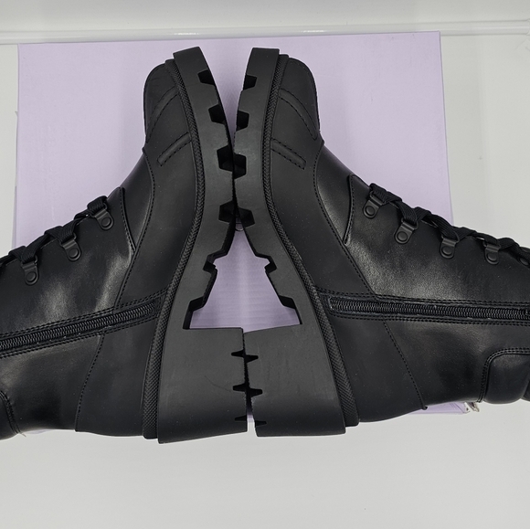 Madden Girl Black Zipper Platform Ankle Boots Size 10 Medium - Picture 9 of 12